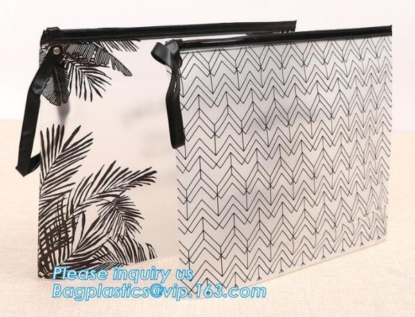pvc travel slider zipper cosmetic bags, pvc zipper slider pencil bag, pvc slider zipper bag with handle,plastic handle p