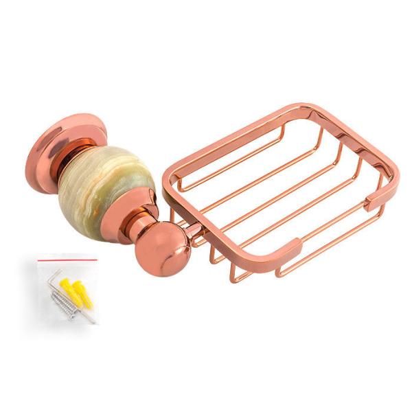 Аксессуары для ванной комнаты Стенная мыльная посуда латунь Розовое золото