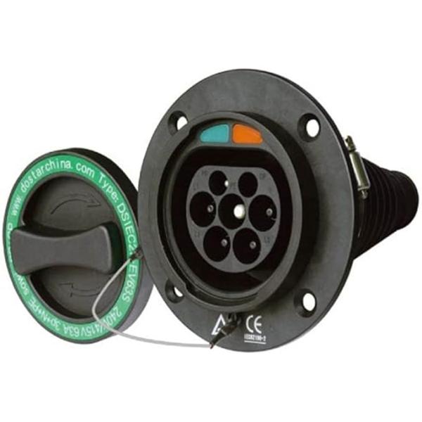 Тип 2 Мужской EV Socket EV Inlet Электрическая автомобильная боковая розетка 11кВт 22кВт Электрическое транспортное средство AC EV зарядная розетка 16А 32А