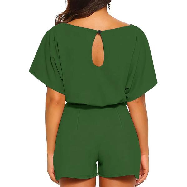 Casual Loose Women Summer Short Pants Solid Color One Piece Women Jumpsuit