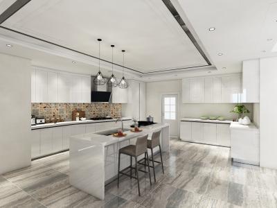 Commercial MDF Modular Manufactured Home Kitchen Cabinets Lacquer Finish