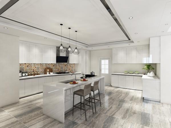 Commercial MDF Modular Manufactured Home Kitchen Cabinets Lacquer Finish