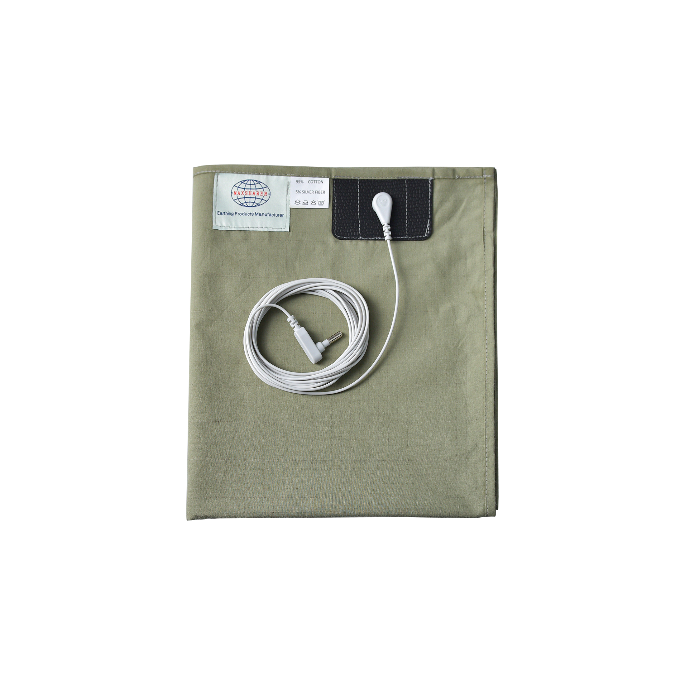 Earthing Grounding Silver Fiber Fabric Flat Sheet With Grounding Cord USA Plug to Help You Reconnect to Mother Earth