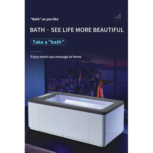 White Acrylic Massage Bathtub with Stainless Steel Frame
