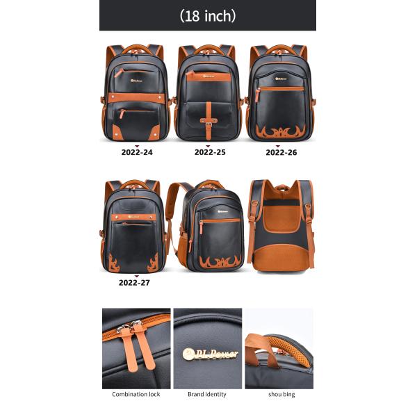 18 Inch Business Casual Backpack Men'S PU Leather College Student School Bag