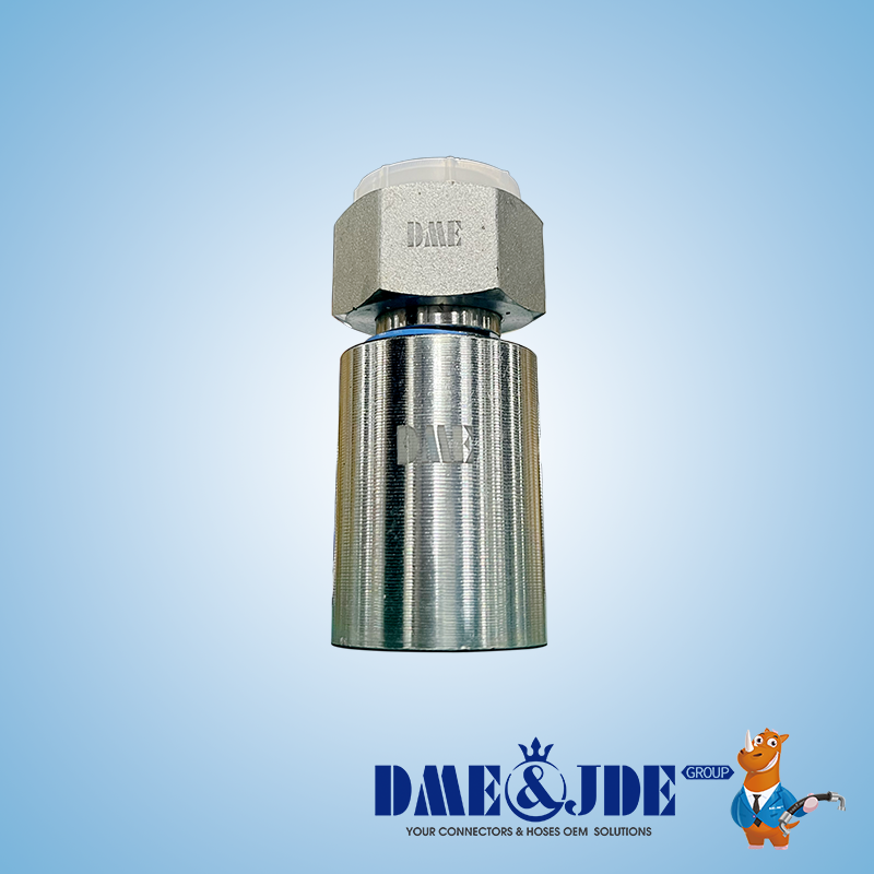 DP1JCM Straight Connector 74° Cone Braided Hose And Spiral Hose