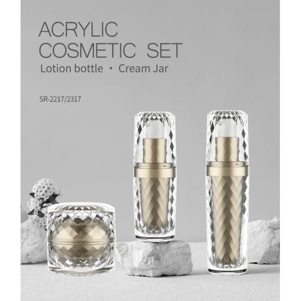 garrafa vazia e frasco de 15ml 30ml Diamond Acrylic Transparent Lotion Cream