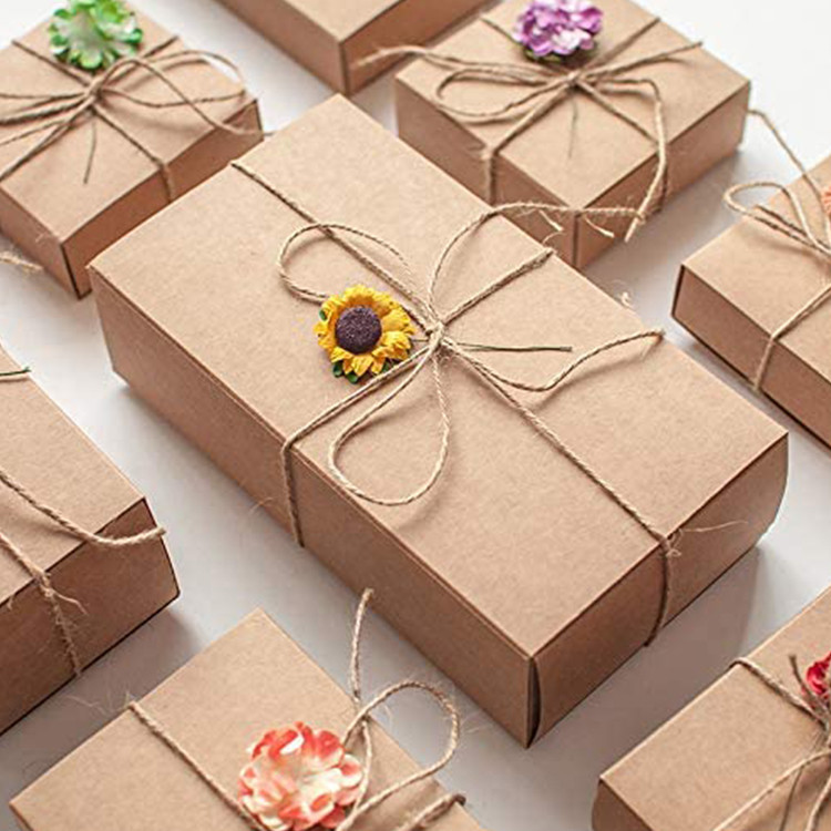 CMYK Custom Logo Candy Gift Packaging Brown Drawer Kraft Paper Box For Festival Token (Комплектный логотип для ювелирных подарков) Браунный ящик из крафт-бумаги для символа фестиваля