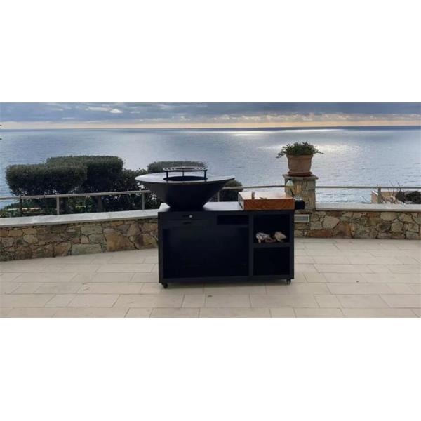 Portable Powder Coating Black Corten Steel BBQ Grill Outdoor Fire Pit Bbq