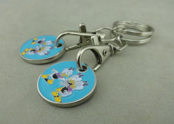 Zinc Alloy Supper Market Trolley Coin , Customized Soft Enamel Token