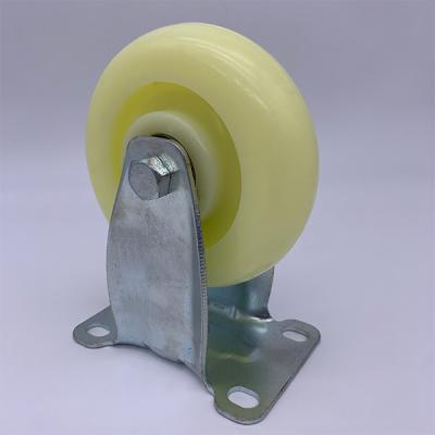 Rodízio de nylon branco da roda do PA placa rígida de 5 polegadas