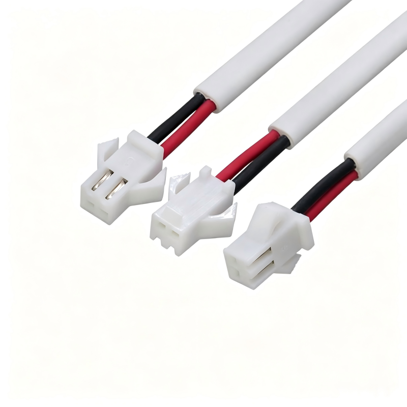 Long Term Supplier Wiring Harness | SM2.54‑2P Male Connector Wire Harness, 2‑Pin Red Black Cable with White Outer Sheath, Pre‑Tinned Ends for LED Light | UL Certified Factory