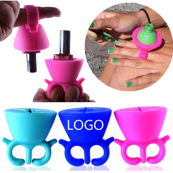 Nail oil  bottle with silicone holder for finger divider 5.5*5.2cm silicone logo customized