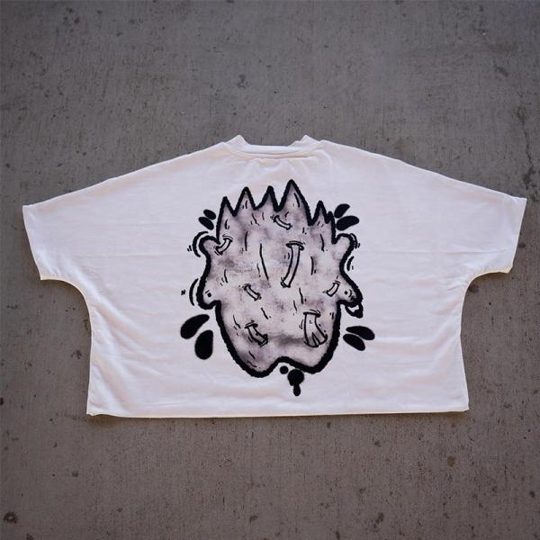 300 gsm Oversized Heavyweight 100% Cotton T-Shirt with Custom Print Boxy Fit Crop Tee