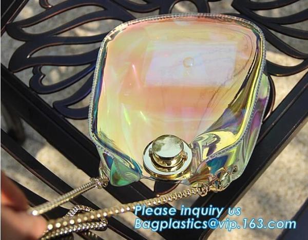 adjustable shoulder strap women nylon pvc tote bag, Summer Beach Clear PVC Shoulder Bag DIY Transparent Clutch Tote Bag