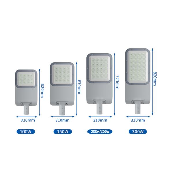 AC Power 100W 150W 200W 250W 300W LED Street Light Outdoor IP66 Waterproof Lighting