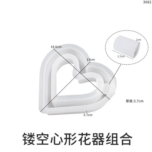 Crystal dropper love tube flower vase ornament DIY aromatherapy gypsum concrete flower arrangement silicone mold
