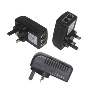 UK Injecteur POE à prise 24V 1A avec 2 ports RJ45 pour caméra IP