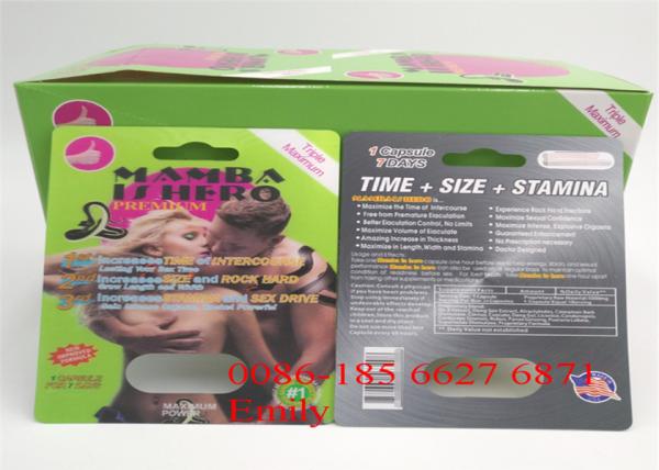 Paper Material Blister Card Packaging For All Nature FX9000 Penis Power Capsules