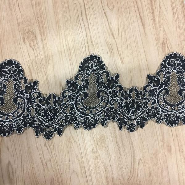 Jacquard Cord Eyelash  Lace Border  for Wedding Bridal Dress