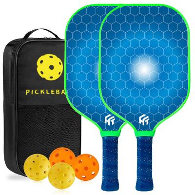 Light Glass Carbon Fiber Pickleball Racket Set 2 Rackets 4 Balls USAPA PP Honeycomb Core