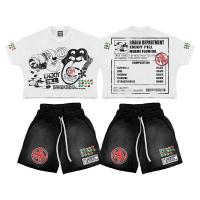 Ensemble de courts métrages sur mesure T-shirts à double couche T-shirt Dtg T-shirt imprimé T-shirt et shorts