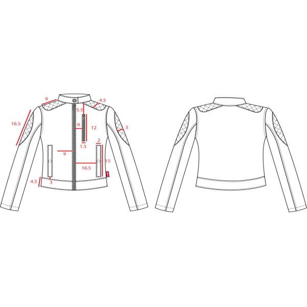 Female Black Polyurethane Leather Biker Jacket With Polished Silver Zip LEDO1731