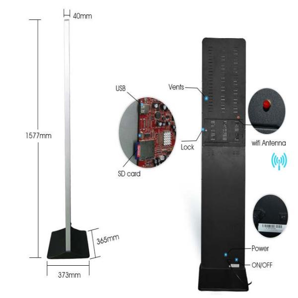Floor Standing Commercial LCD Advertising Video Display With Brochure Holder