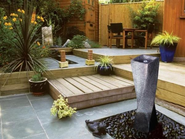 Rock Fountain with LED Lights Cast Stone Fountains with Low Splash Design for Garden Patio Balcony Lawn Pump Included
