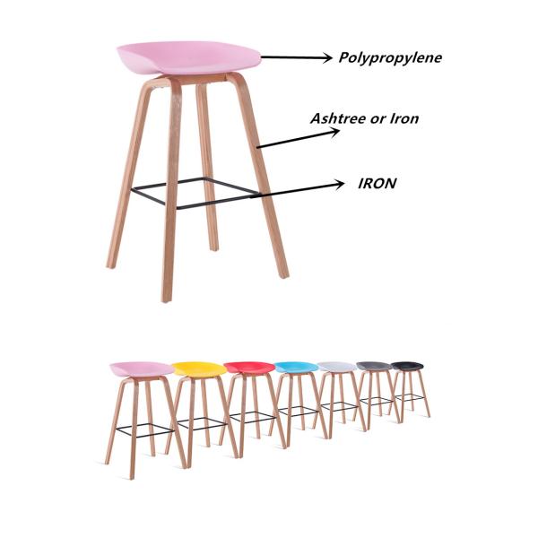 Practical Fashionable Polypropylene Plastic Bar Chairs Multi Colors Optional