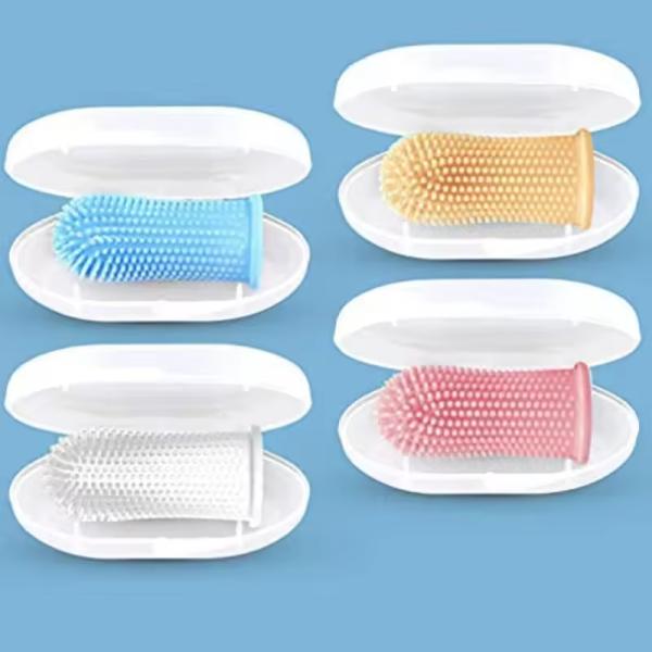 Brosse à dents douce pour chien Brosse à doigts en silicone Brosse à doigts pour chiot Nettoyage des dents facile