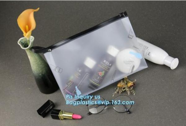 Fashion Packing Cosmetic Bag EVA Pouch, OEM promotional transparent plastic Heat Seal sewing zipper clear pvc cosmetic b