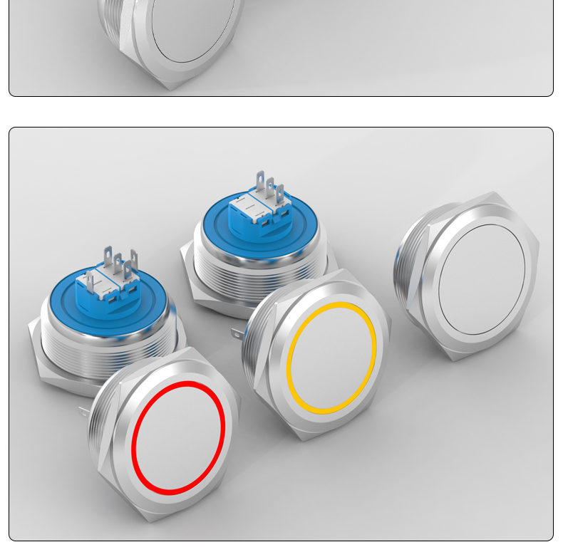 40mm metal button switch with light, large hole, stainless steel power start/stop self-lock reset boot button