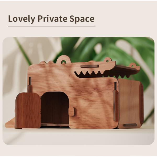 Pet House for Cats Crocodile Wooden Cat House Indoors Cat Bed House 57*32.5*33cm