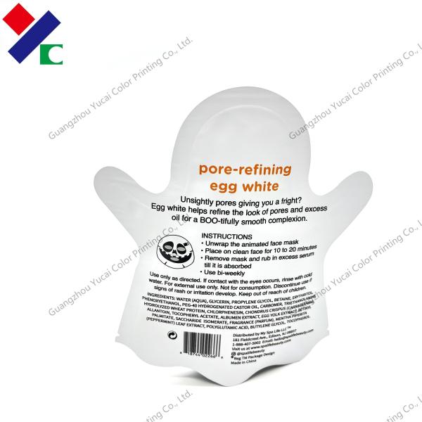 Flexible Packaging Three Side Seal Pouch Special Shaped Facial Mask Bag