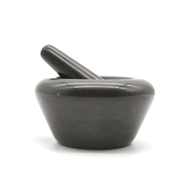 15cm Round Marble Stone Mortar And Pestle Set Kitchen Grinder Tool