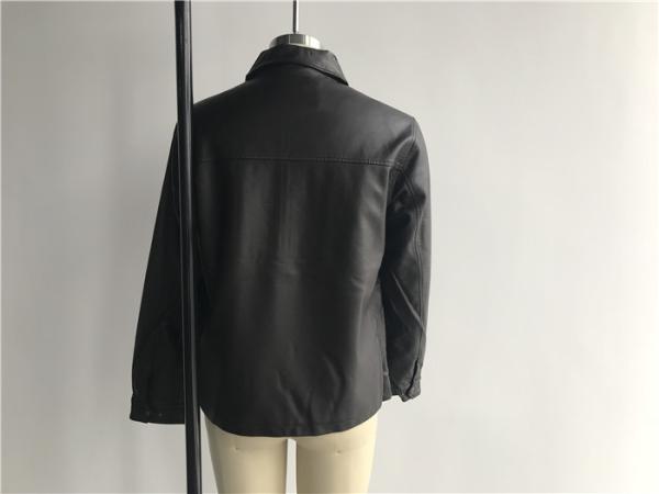 Dark Brown Mens Pu Faux Leather Jacket With Plastic Zip Through DOCO1722
