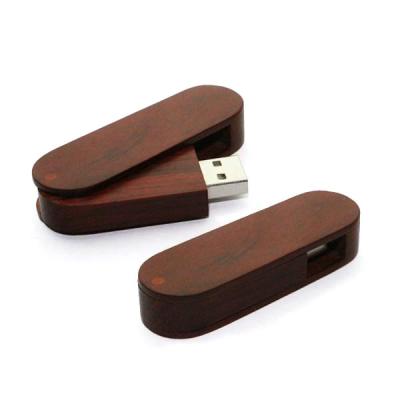 Swivel Wooden USB Flash Drives 2GB 4GB 8GB with Laser Logo-Printing