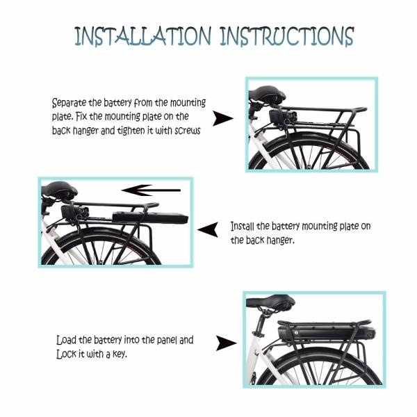 Rechargeable Electric Bike Lithium Battery Safe Reliable 36V 14.5Ah Environment Friendly
