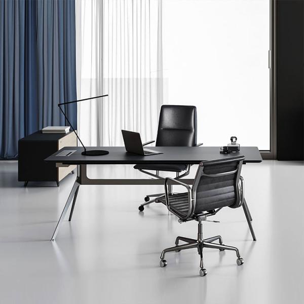 Толщина 25мм ОЭМ столов черного роскошного исполнительного офиса деревянная