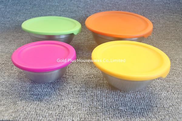 8pcs Personalized portable food container stainless steel leakproof mixing salad bowl with airtight lid