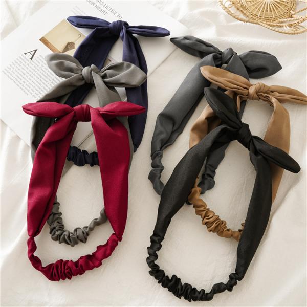 Rabbit ears hair bands with bows all wear elastic band knot cute hair bands headwear thick hair bands