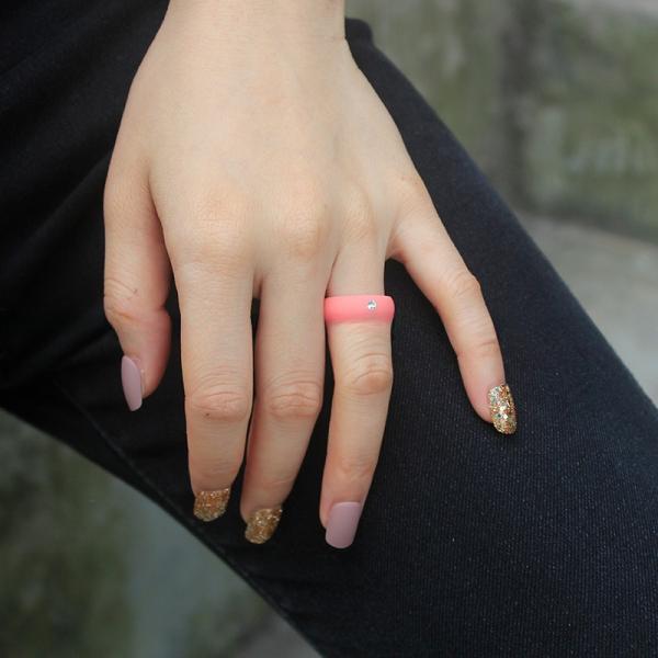 Wedding Silicone Rings Breathable 5.7mm with Cubic Zirconia Inlay Multi Colors