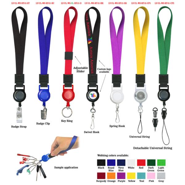 Personalized Breakaway Flat Polyester Lanyard Plastic Woven Pantone Color