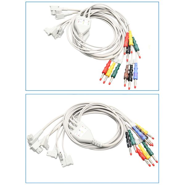 10-Lead 4.0 Banana Plug ECG Lead Wires Medical Consumables Compatible with TC30 TC50 TC70 Machines