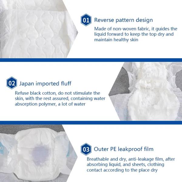 Prevenção de fugas 3D Super absorvente Pad A melhor escolha para fraldas de incontinência urinária