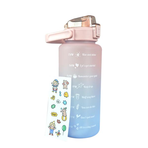 Unisex бутылка с водой логотипа 2000ml силикона спорт подгонянная бутылкой с водой с соломой