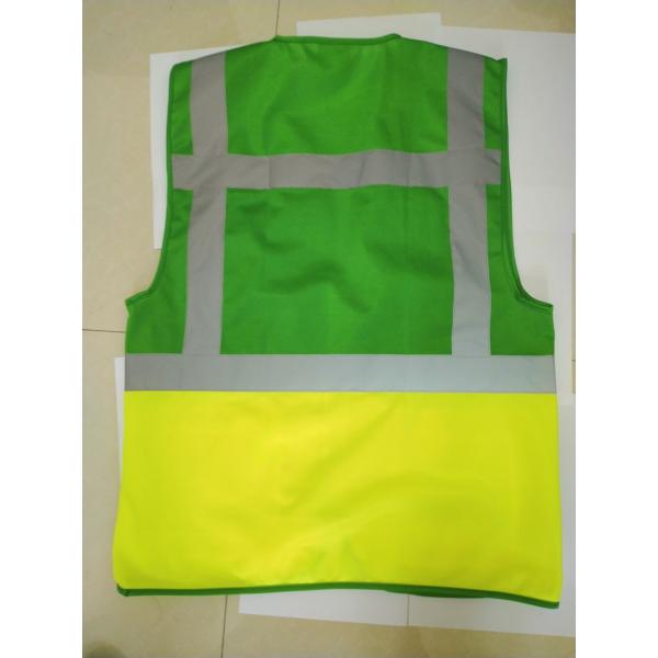 Four Pocket High Visibility Vest Double Color Tear Away Safety Vest