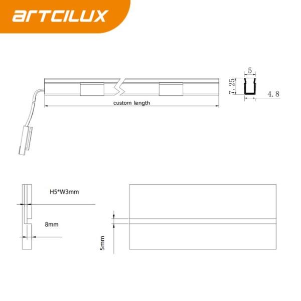 IP68 Waterproof Flexible LED Strip Light in Yellow Fpc Color Length*5*8 for Energy- Lighting Solutions