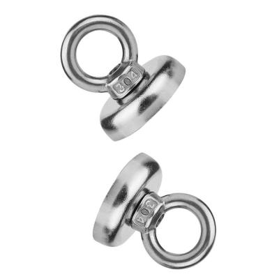 Kellin Neodymium Pot Magnet 1.26''D X 1.38''H Powerful Heavy Duty Neodymium Magnetic Hooks with Eyebolt Strong Permanent